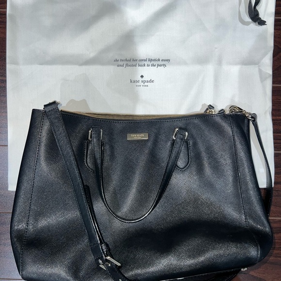 kate spade new york large black satchel bag - Picture 1 of 4